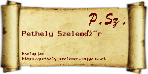Pethely Szelemér névjegykártya